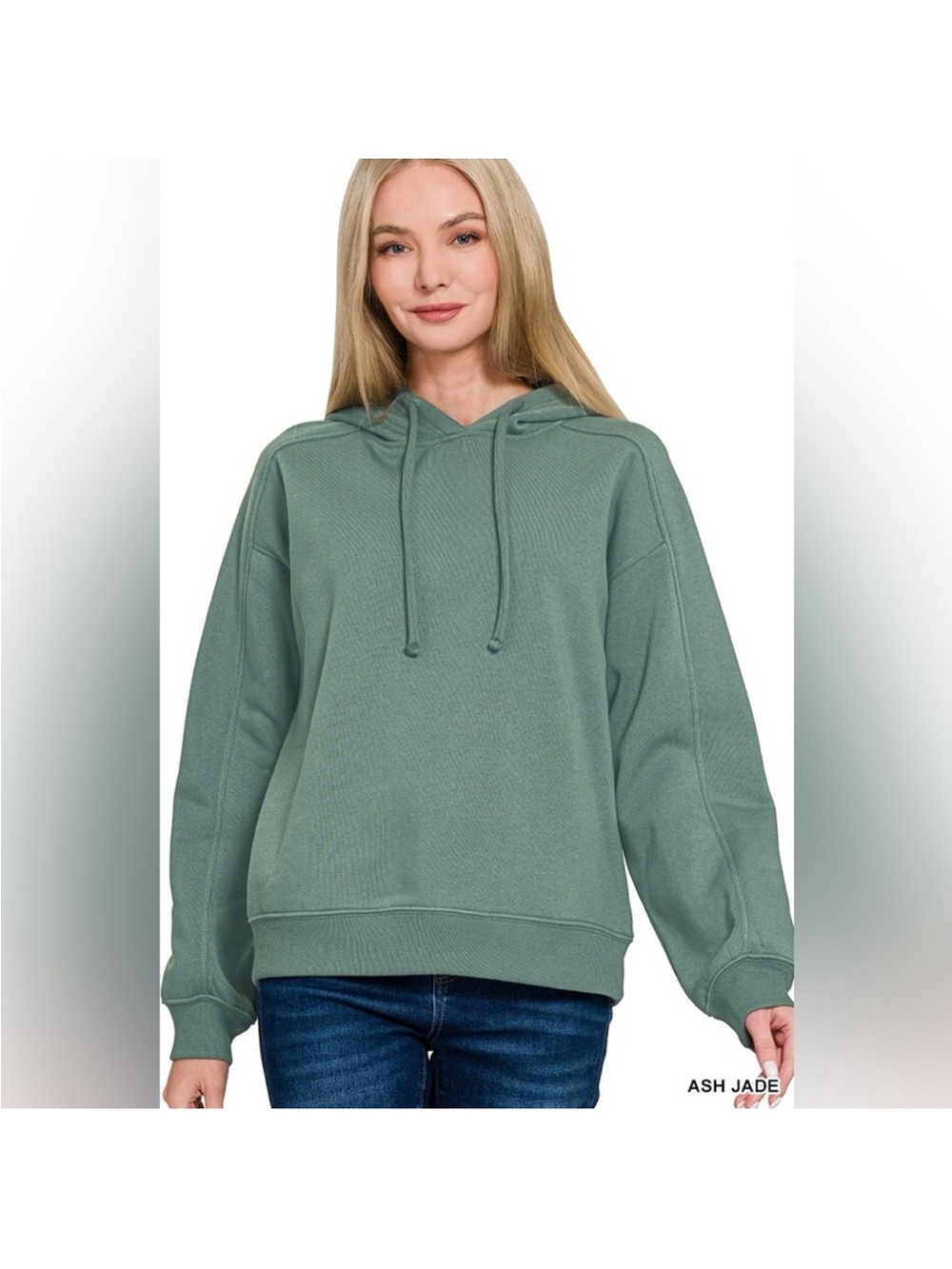 Zenana Outfitters Ash Jade Pullover Hoodie - Relaxed Drawstring Sweatshirt